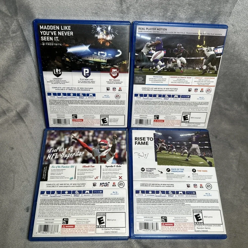 Madden 18, 19, 20‎ And 21 PS4 Lot Mahomes Brady Covers